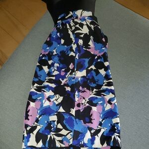Worthington Floral Pencil Skirt - Blue, Purple, and Black